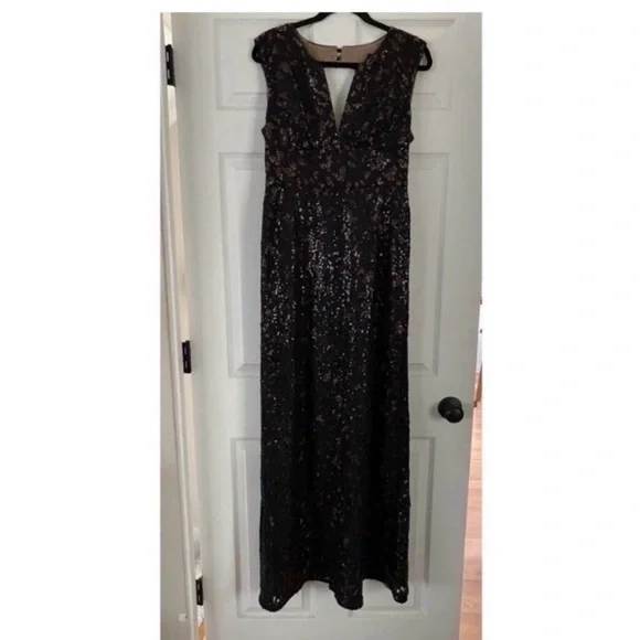 bcbgmaxazria black sequin dress BCBGMAXAZRIA Girls Velvet Sequin Dress with Satin Hem in Black